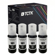 TCTK Inkoustové náplně E-101BK sada 4 ks černá kompatibilní s Epson EcoTank L14150 L4150 L4160 L4260 L4266 L6160 L6170 L6176 L6190 L6260 L6270 L6276 L6290