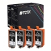 TCTK Inkoustové náplně C-35BK sada 4 ks černá kompatibilní s Canon PIXMA iP100 iP100B iP110, pro PIXMA TR150 with battery