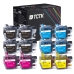 TCTK Inkoustové náplně LC-3217 LC-3219XL LC-3219XL LC-3219XL sada 16 ks CMYK (po 4 ks) kompatibilní s Brother MFC-J 5330 DW, pro MFC-J 5335 DW DWF, pro MFC-J 5730 DW, nahrazuje LC3217BK