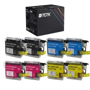 TCTK inkoust 1100XL 8balení CMYK kompatibilní s Brother DCP-J125 DCP-J140W MFC-J220 MFC-J265W, nahrazuje LC1100XLBK