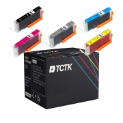 TCTK Inkoustové náplně CLI-551XL CLI-551XL CLI-551XL CLI-551XL CLI-551XL sada 5 ks vícebarevná kompatibilní s Canon PIXMA IP 7200 7240 7250 8700 8720 8750, PIXMA IX 6800 6850, nahrazuje 6443B001