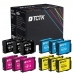 TCTK Inkoustové náplně 18XL 18XL 18XL 18XL sada 4 ks CMYK kompatibilní s Epson Expression Home XP-100 XP-102 XP-200 XP-202 XP-205 XP-210 XP-212 XP-215 XP-225 XP-30 XP-300, nahrazuje C13T18114012