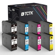 TCTK Inkoustové náplně T9071 T9072 T9073 T9074 sada 8 ks CMYK (po 2 ks) kompatibilní s Epson WorkForce Pro WF-6000 WF-6090, WorkForce Pro WF-6090 D2TWC DTWC DW, nahrazuje C13T907140
