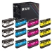 TCTK Inkoustové náplně 711 711 711 711 sada 12 ks CMYK (po 3 ks) kompatibilní s HP DesignJet T 120, DesignJet T 120 24 Inch, DesignJet T 125 130 520, DesignJet T 520 24 Inch, nahrazuje CZ133A