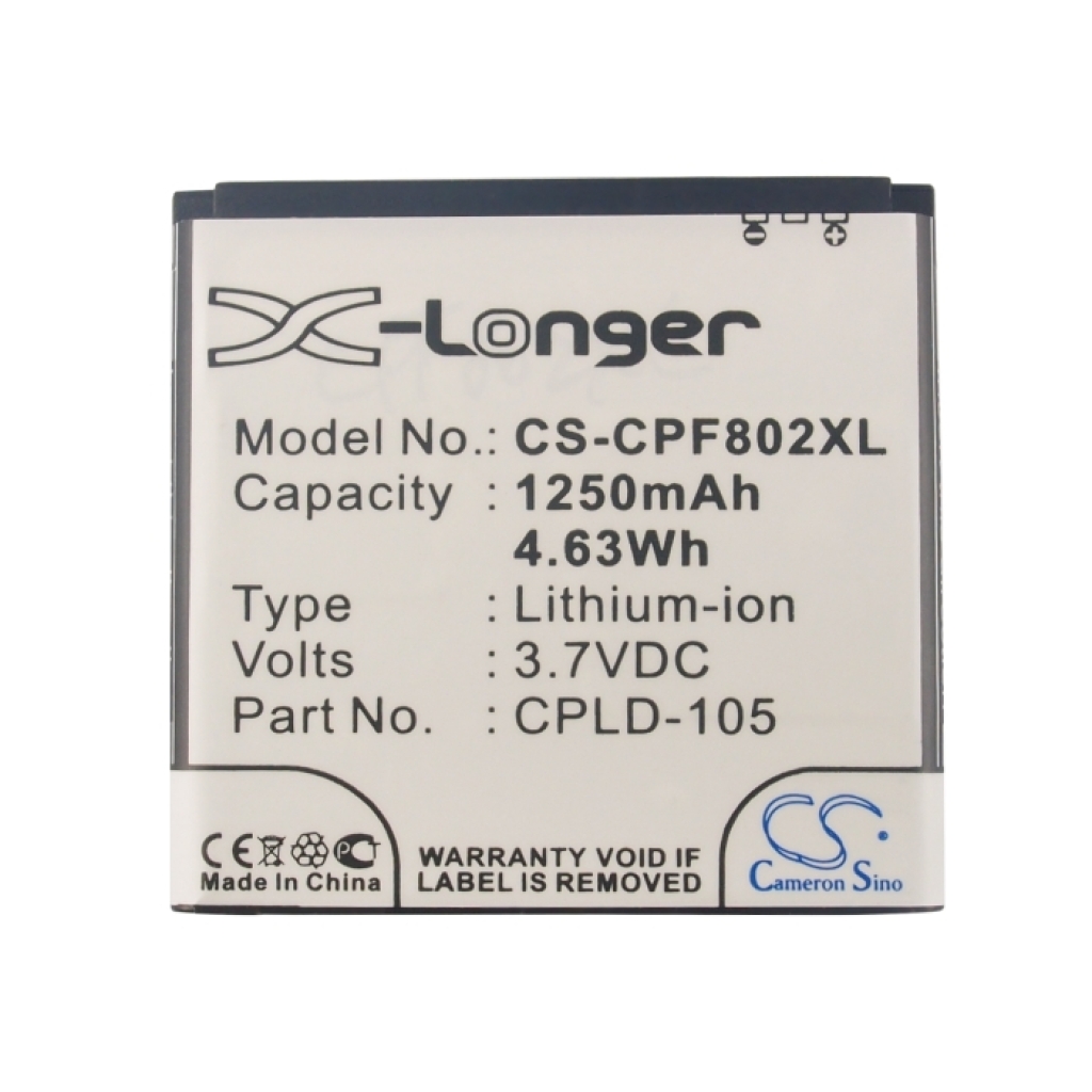 CS-CPF802XL přední štítek – 1250mAh 3,7VDC CPLD-105 Cameron Sino