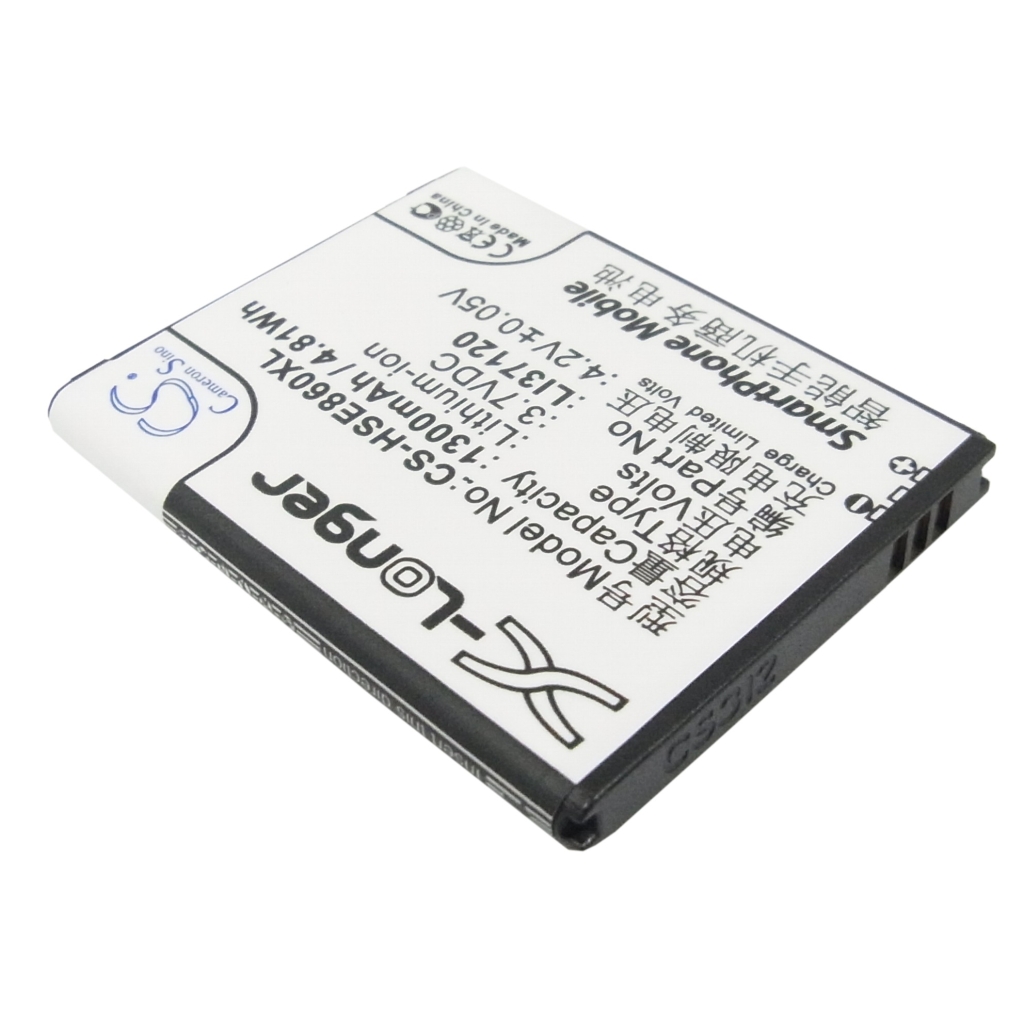 CS-HSE860XL – zadní pohled na štítek; X-Longer; 3,7V 1300mAh