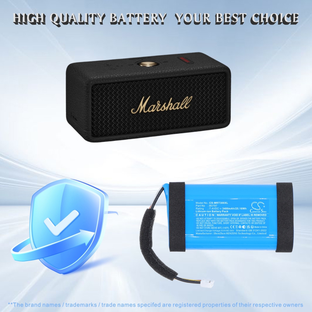 Baterie kompatibilní s Marshall CS-MRT300XL