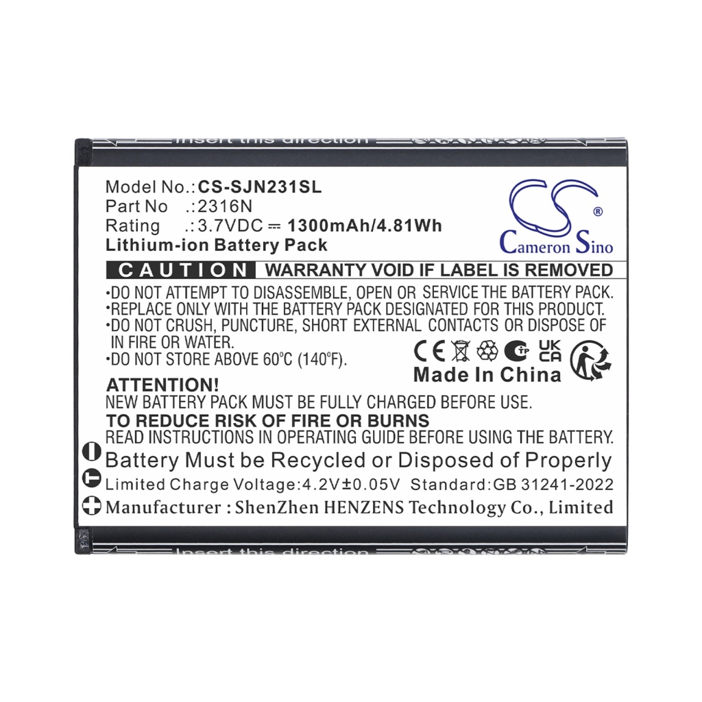 Baterie kompatibilní s SPC Jasper 2 4G 2316N 2327N CS-SJN231SL