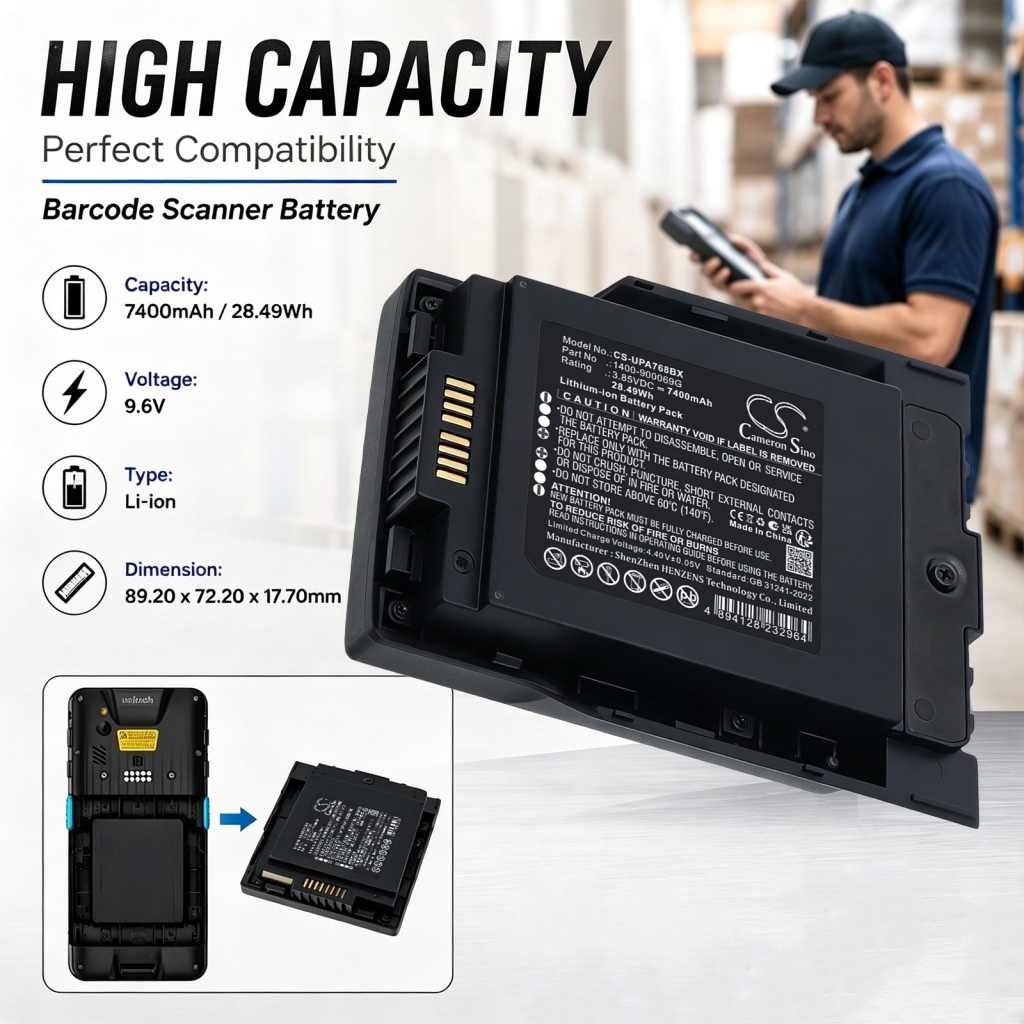 Baterie kompatibilní s Unitech PA768 PA768 Rugged Mobile Computer CS-UPA768BX
