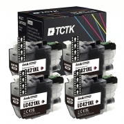 TCTK Inkoustové náplně LC-421XL sada 4 ks černá kompatibilní s Brother DCP-J 1050 DW, DCP-J 1140 DW, DCP-J 1800 DW, MFC-J 1010 DW, nahrazuje LC421XLBK