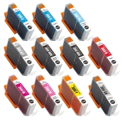 TCTK Inkoustové náplně PFI-300CO PFI-300C PFI-300GY PFI-300MBK PFI-300M PFI-300PBK PFI-300PC PFI-300PM PFI-300R PFI-300Y sada 10 ks vícebarevná kompatibilní s Canon imagePROGRAF PRO-300