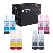 Multipack (8) Inkousty CMYK (Azurová/Purpurová/Žlutá/Černá) Kompatibilní s Epson EcoTank - Nahrazuje 70ml E-101BK