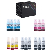 Multipack (12) Inkousty CMYK (Azurová/Purpurová/Žlutá/Černá) Kompatibilní s Epson EcoTank - Nahrazuje 70ml E-101BK