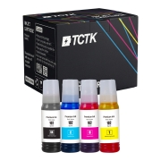 TCTK Inkoust 102 Sada 4 ks CMYK kompatibilní s Epson EcoTank ET-15000 ET-2700 ET-2750 ET-2800 ET-2850 ET-3750 ET-3850 ET-4750 ET-4850 WorkForce ST-2000, nahrazuje C13T03R140