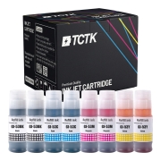TCTK Inkoust T6641 T6642 T6643 T6644 Sada 8 ks CMYK kompatibilní s Epson EcoTank ET-14000 ET-16500 ET-2500 ET-2550 ET-2600 ET-4500 L355 L382, nahrazuje C13T66414A C13T664140