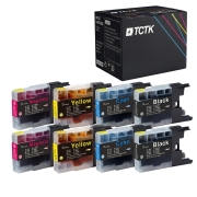 TCTK inkoustové kazety LC-12 LC12 8balení CMYK kompatibilní s Brother DCP-J 525 N 540 N 725 DW, nahrazuje LC12BK
