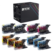 TCTK inkoustové kazety LC-12 LC12 12pack CMYK kompatibilní s Brother DCP-J525N J525W J540N J725DW, MFC-J280W J425W J430W, nahrazuje LC12BK