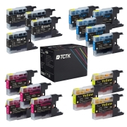 TCTK inkoust 1280 4pack CMYK kompatibilní s Brother MFC-J 5910 CDW MFC-J 6510 DW DCP-J 525 W, nahrazuje LC-1280 LC1280XLC LC1280XLM LC1280XLY LC1280XLBK
