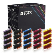 TCTK Inkoustové náplně CLI-581XXLPB CLI-581XXLBK CLI-581XXLC CLI-581XXLM CLI-581XXLY sada 20 ks vícebarevná (po 4 ks) kompatibilní s Canon PIXMA TS 6100 6150 6151 6200 6220 6240, nahrazuje 1999C001