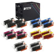 TCTK Inkoustové náplně CLI-571XLBK CLI-571XLC CLI-571XLM CLI-571XLY CLI-571XLGY sada 20 ks vícebarevná (po 4 ks) kompatibilní s Canon PIXMA MG 5700 5750 5751 5752 5753 6800 6850, nahrazuje 0331C001
