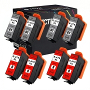 TCTK Inkoustové náplně 478XL 478XL sada 8 ks 4x Gray 4x Red kompatibilní s Epson Expression Photo HD XP-15000, nahrazuje C13T04F64010