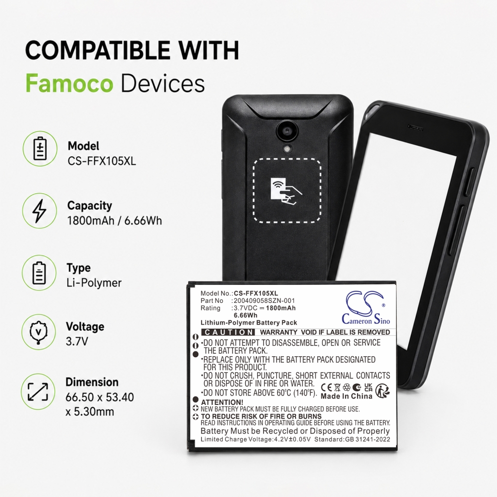 Baterie kompatibilní s Famoco CS-FFX105XL