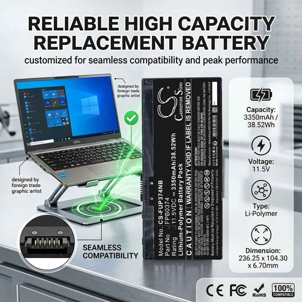Baterie kompatibilní s Fujitsu Lifebook U3114X U3114XS WQ1 CS-FUP374NB