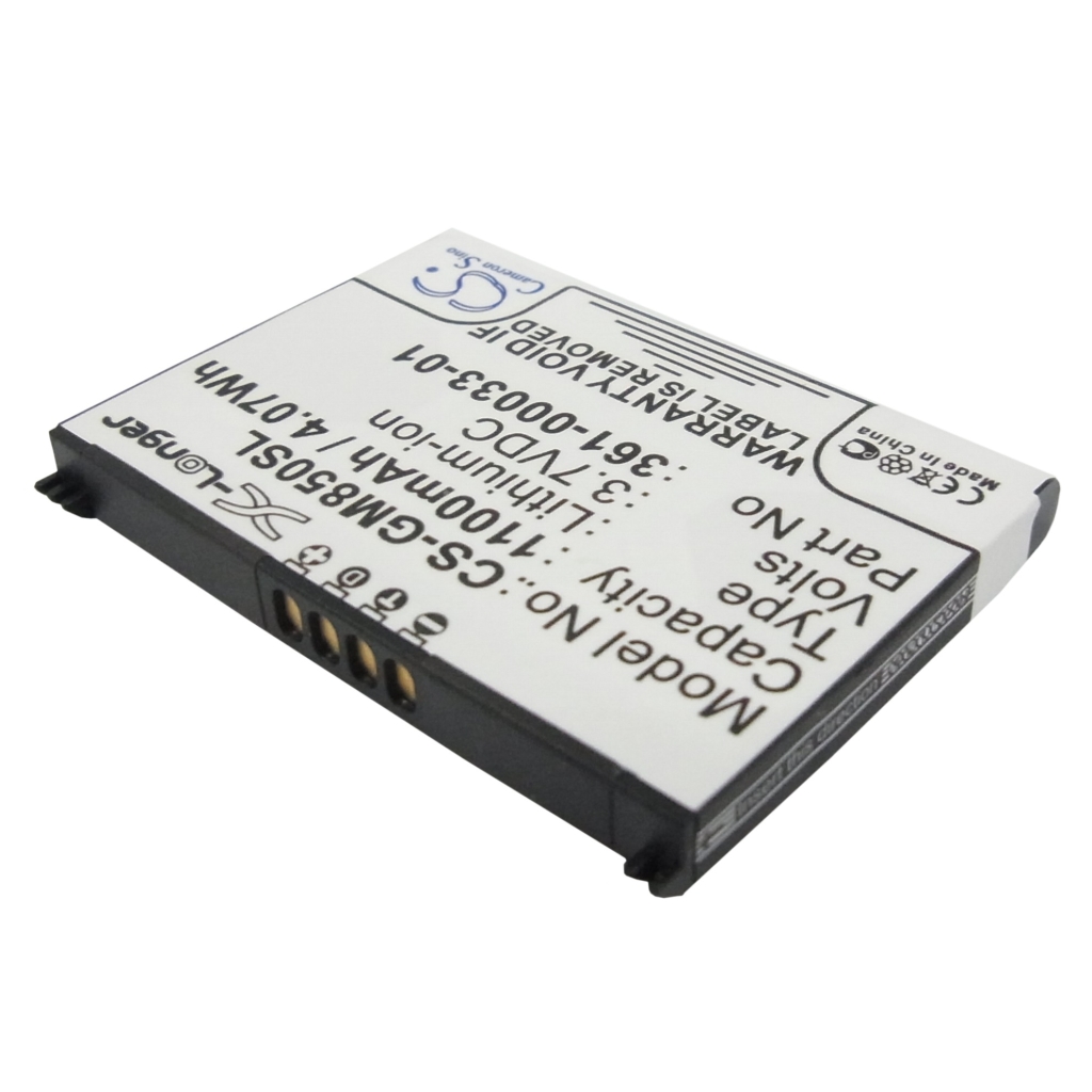 CS-GM850SL zadní strana baterie, bezpečnostní upozornění, 4-pin kontakty
