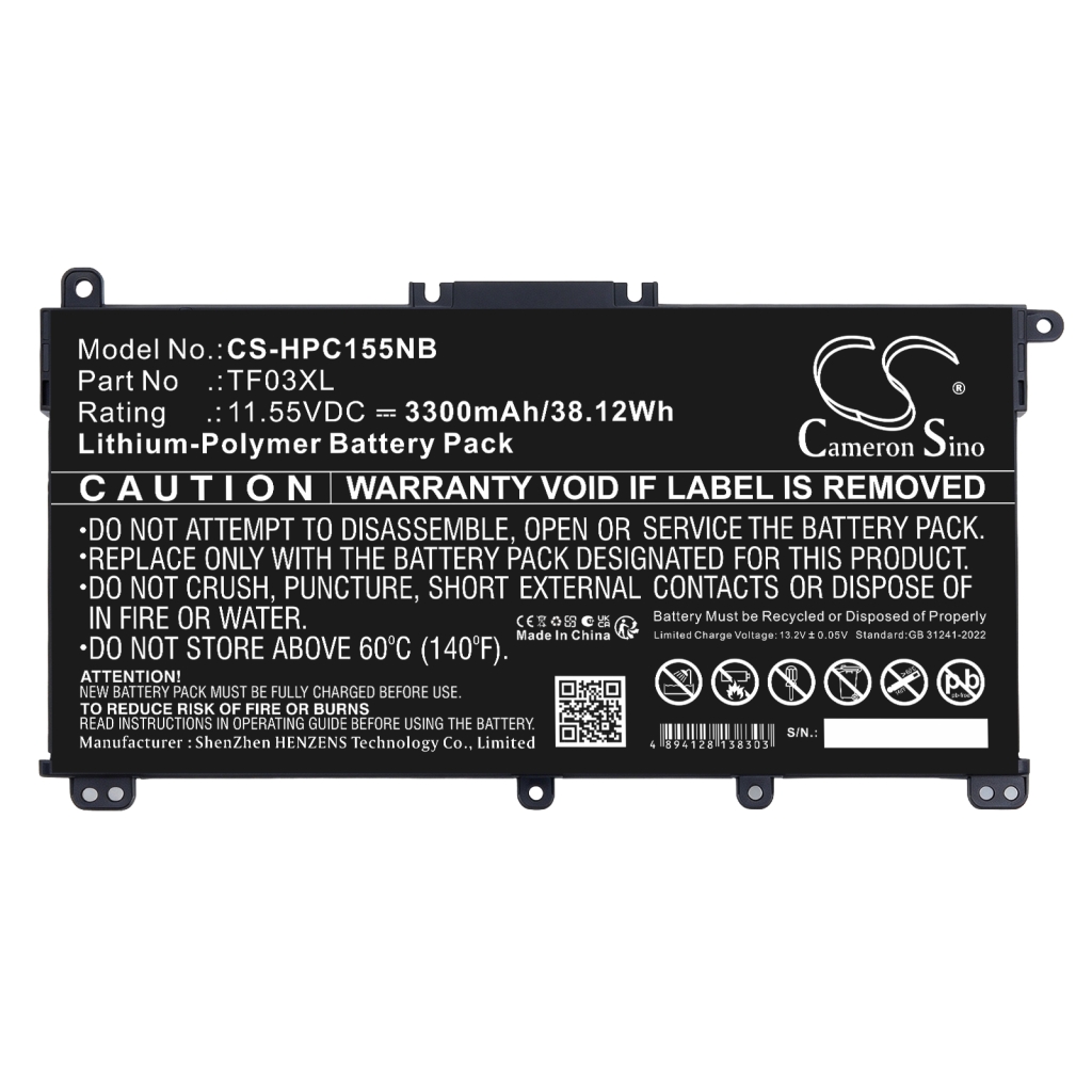Baterie kompatibilní s HP Pavilion 14-BF 14-BF000NO 14-BF001TX CS-HPC155NB