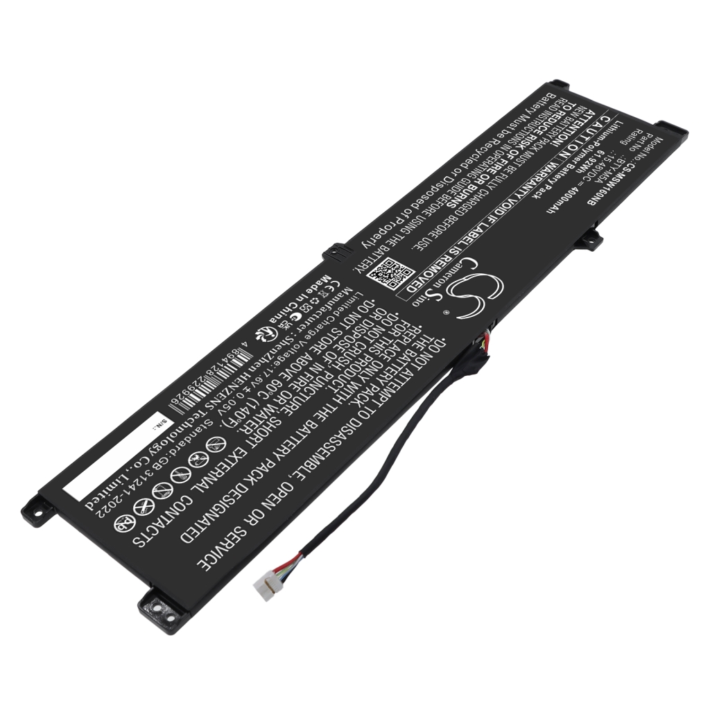 Baterie Nahrazuje MSI BTY-M5A