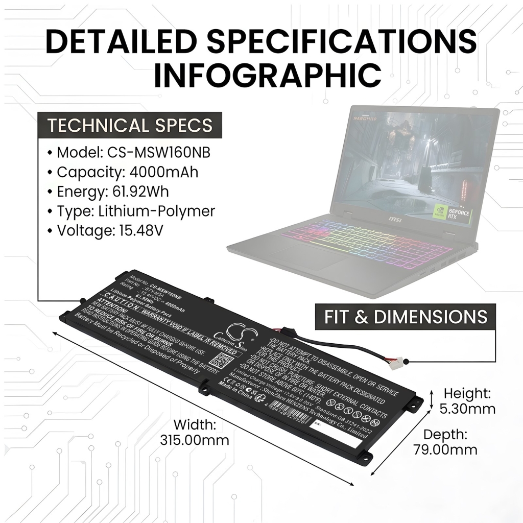 Baterie Nahrazuje MSI BTY-M5A