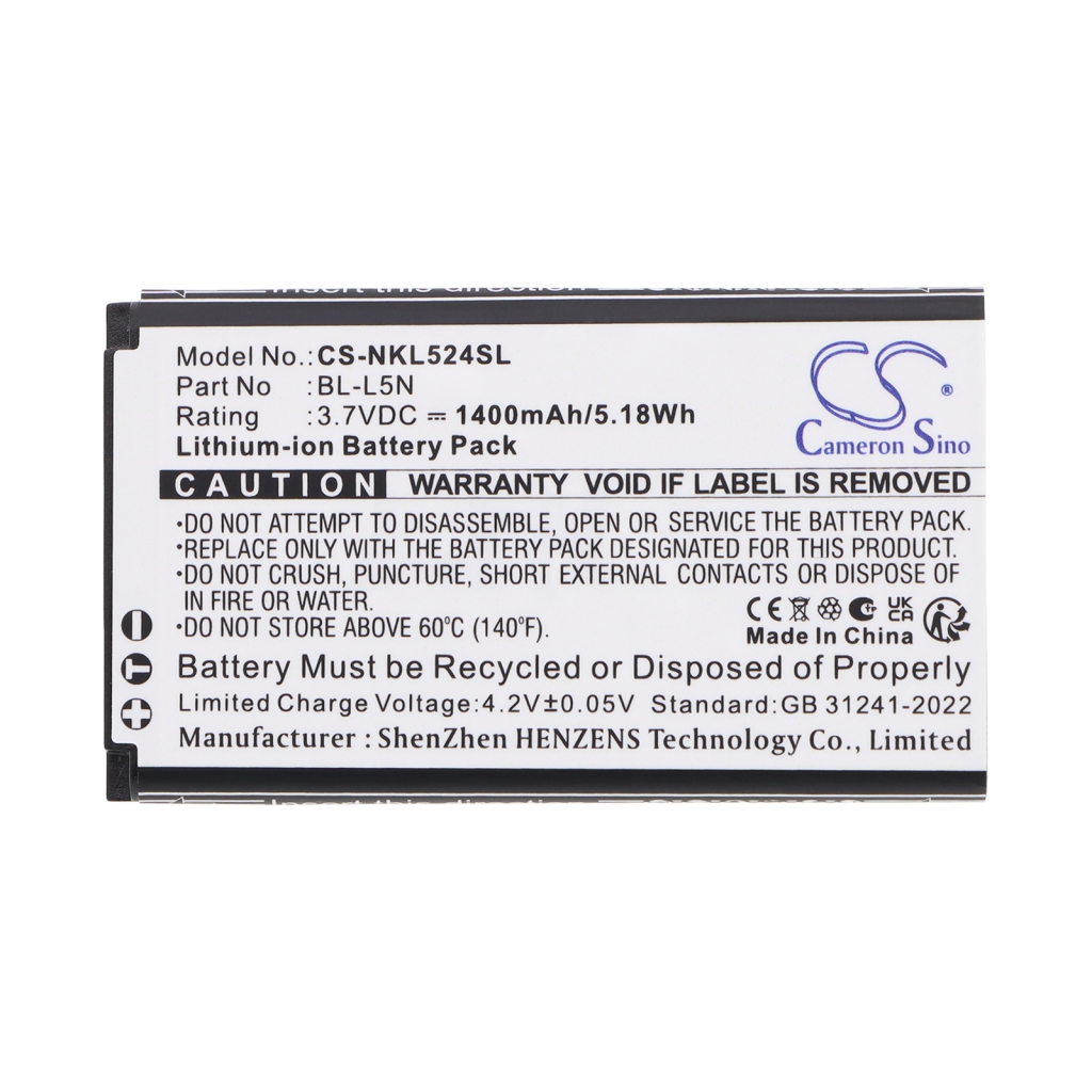 Baterie kompatibilní s Nokia CS-NKL524SL