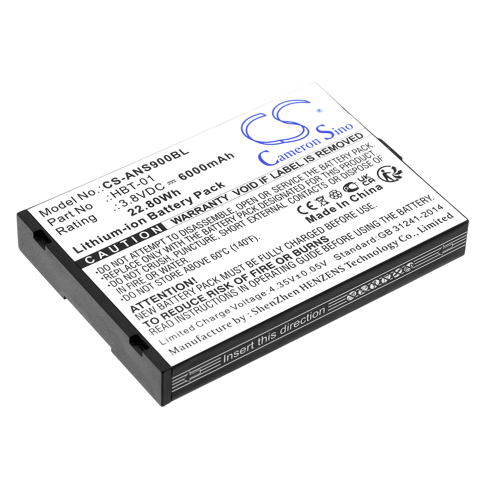 Cameron Sino CS-ANS900BL 3.8V Li-ion 6000mAh černá - neoriginální