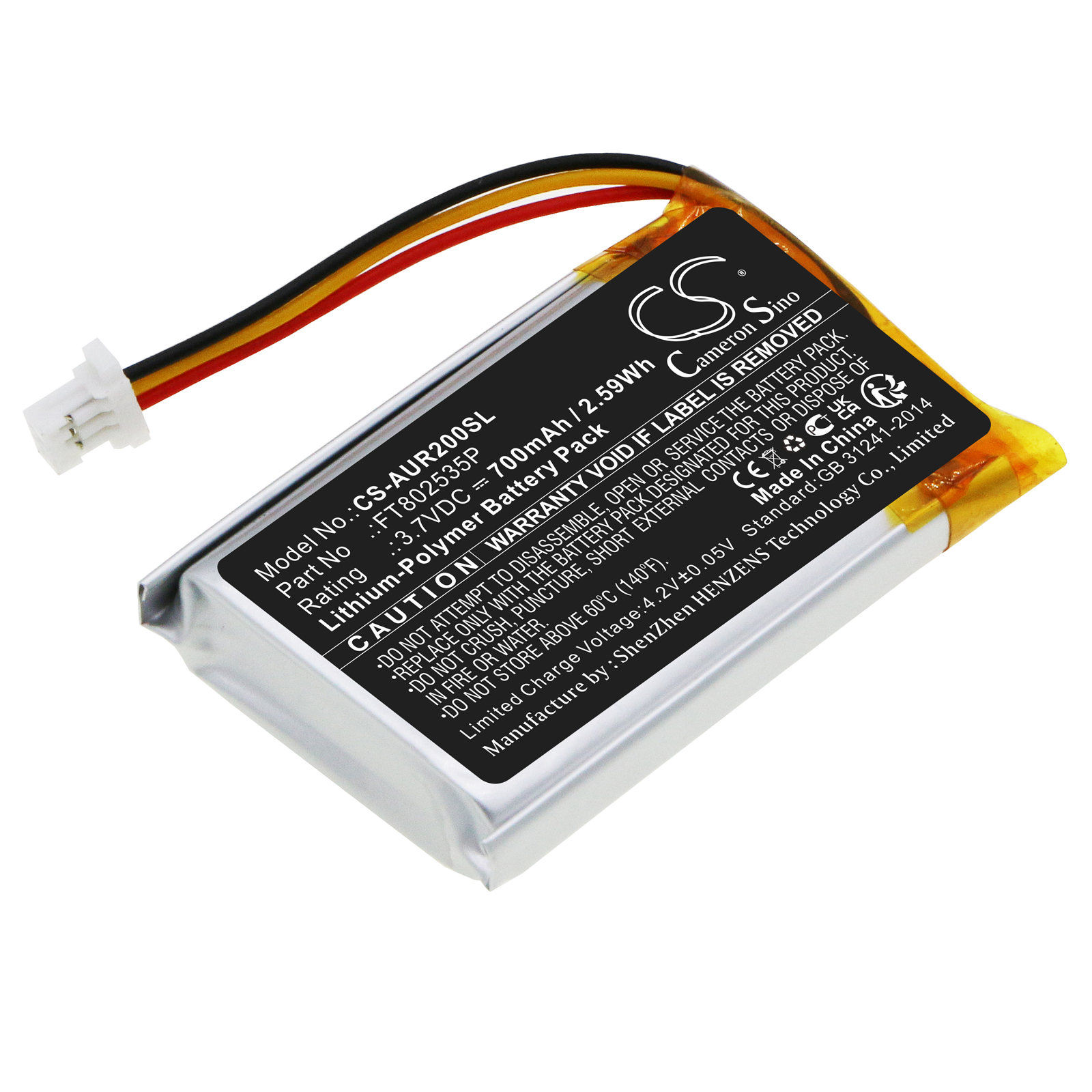 Cameron Sino CS-AUR200SL 3.7V Li-Polymer 900mAh červená - neoriginální