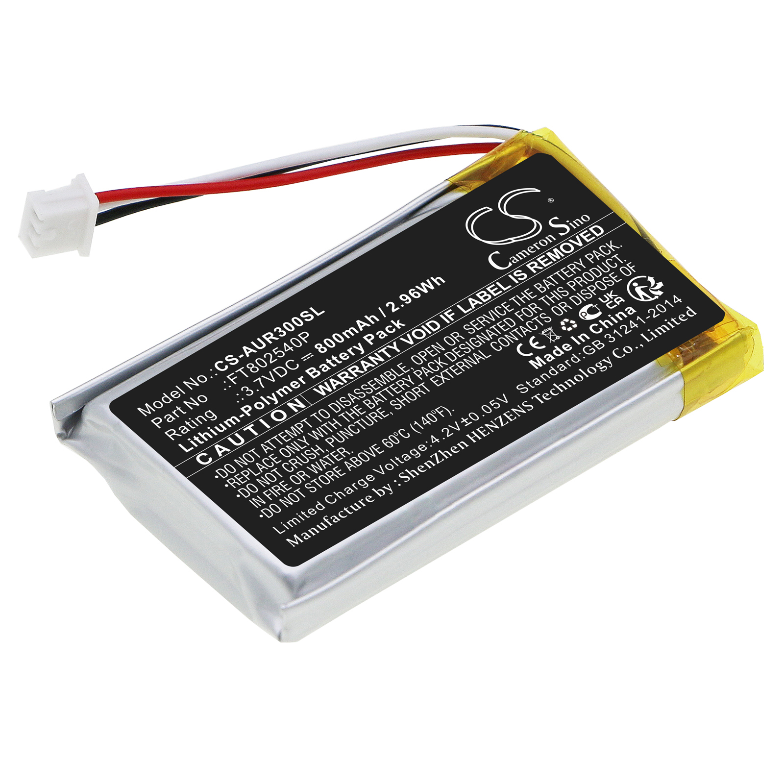 Cameron Sino CS-AUR300SL 3.7V Li-Polymer 800mAh černá - neoriginální