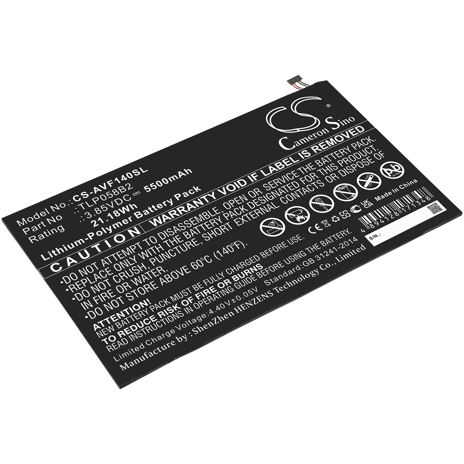 Cameron Sino CS-AVF140SL 3.85V Li-Polymer 5500mAh černá - neoriginální