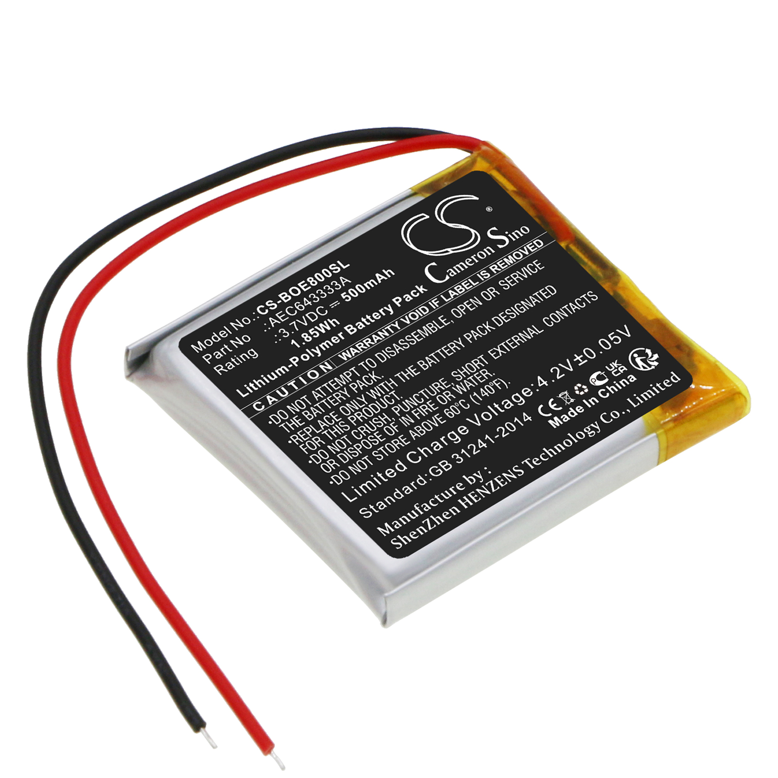 Cameron Sino CS-BOE800SL 3.7V Li-Polymer 500mAh černá - neoriginální