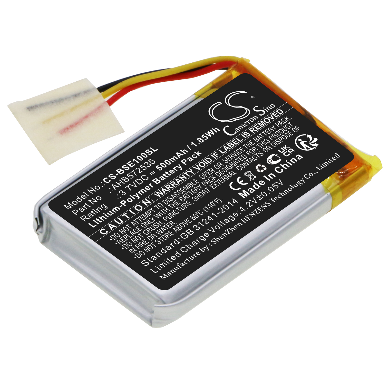 Cameron Sino CS-BSE100SL 3.7V Li-Polymer 500mAh černá - neoriginální