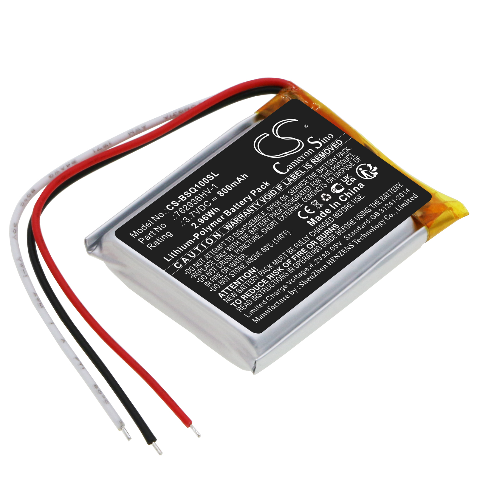 Cameron Sino CS-BSQ100SL 3.7V Li-Polymer 800mAh černá - neoriginální