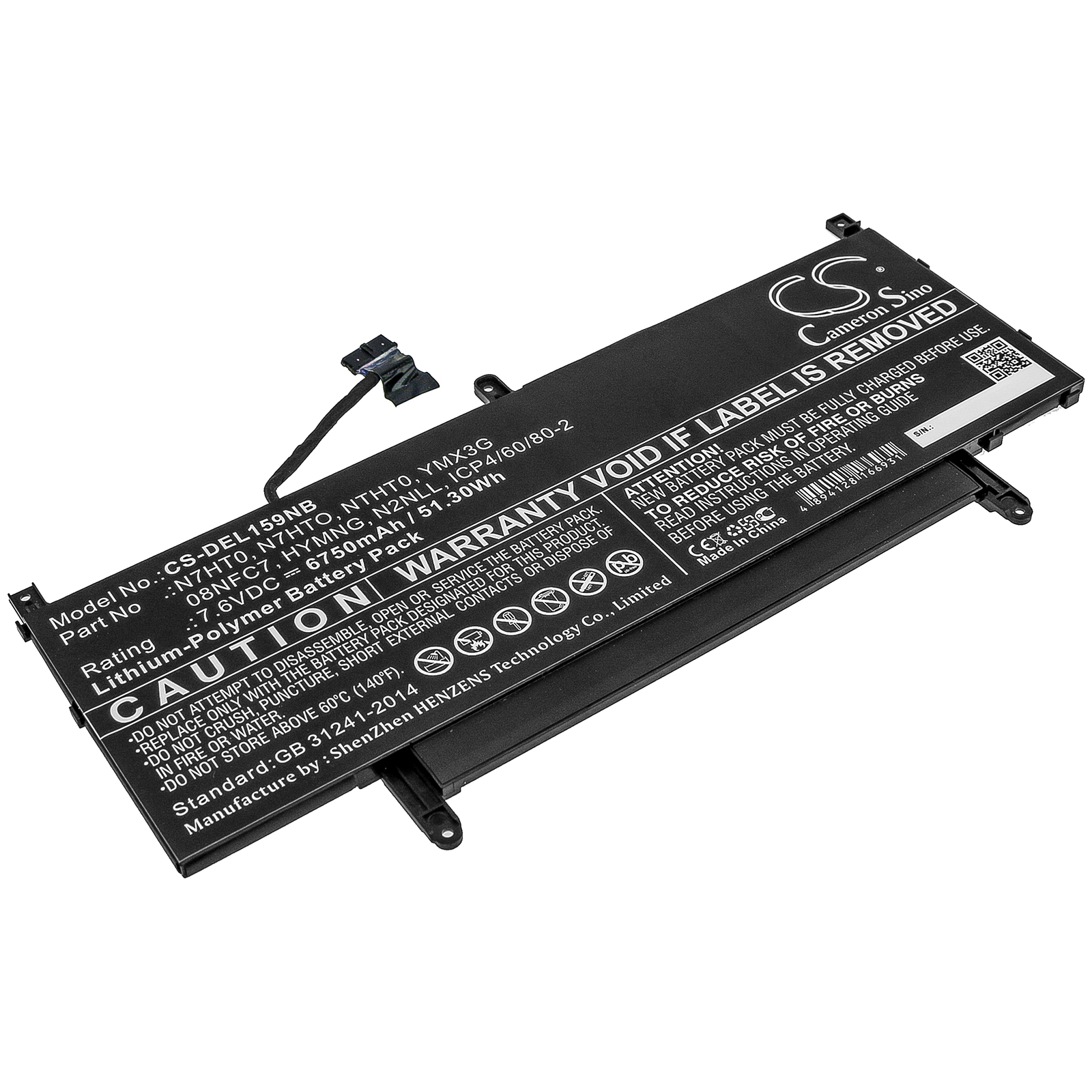 Cameron Sino CS-DEL159NB 7.6V Li-Polymer 6750mAh černá - neoriginální