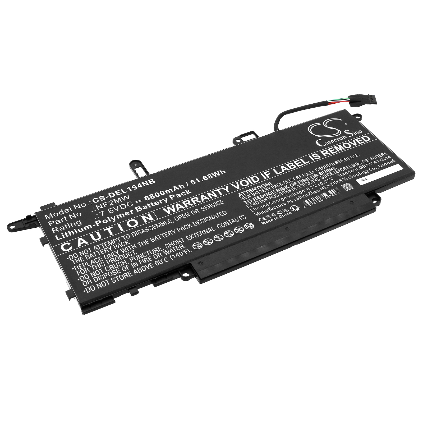 Cameron Sino CS-DEL194NB 7.6V Li-Polymer 6800mAh černá - neoriginální