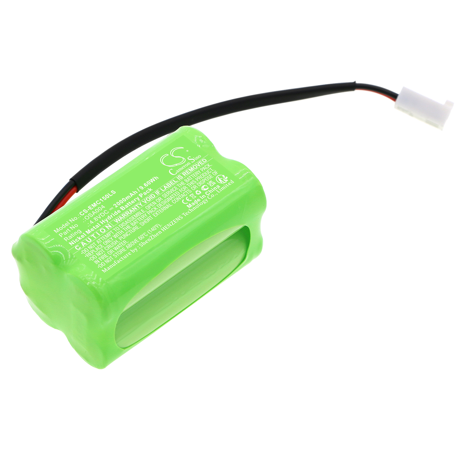 Cameron Sino CS-EMC150LS 4.8V Ni-MH 2000mAh zelená - neoriginální