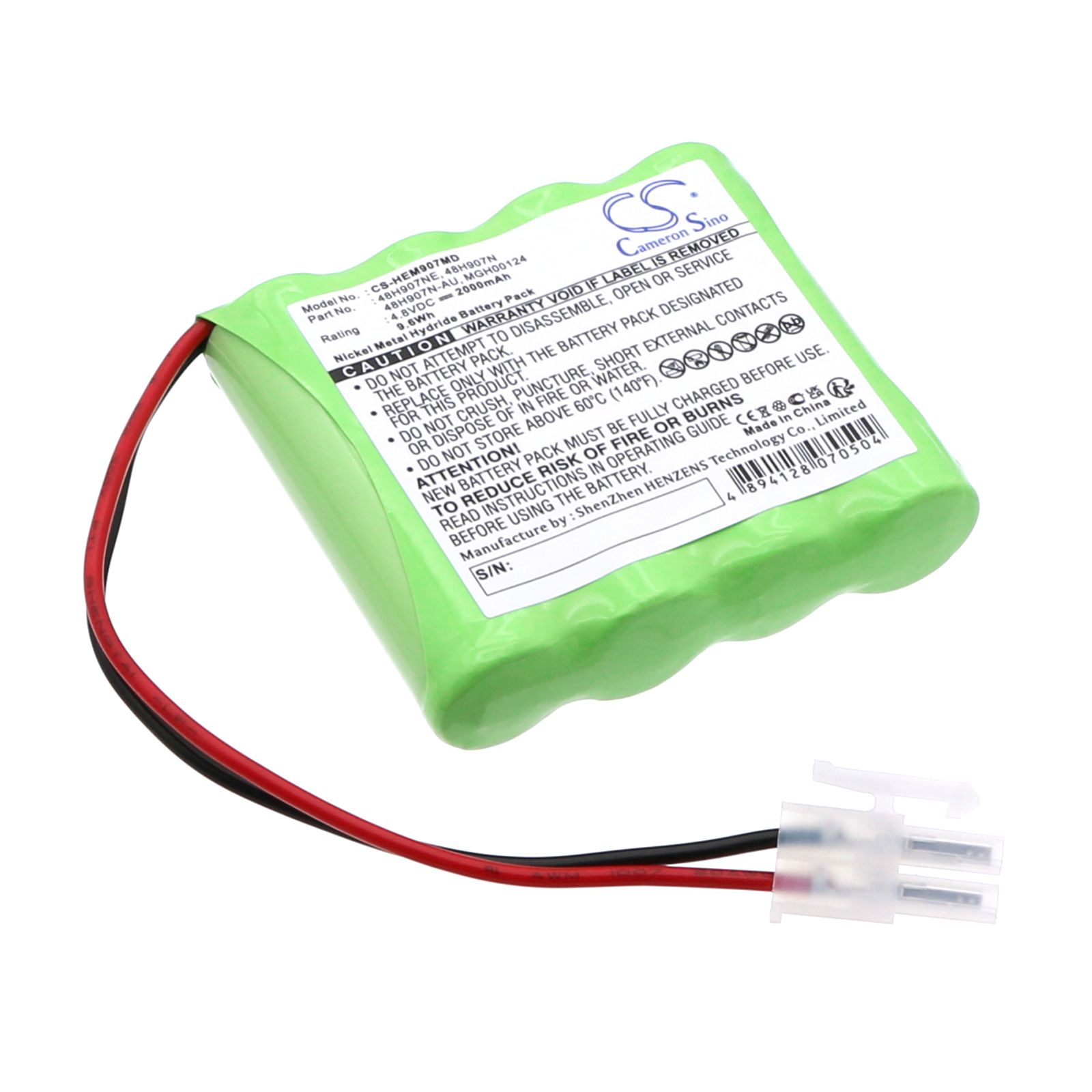 Cameron Sino CS-HEM907MD Napětí 4.8V Ni-MH 2000mAh zelená - neoriginální