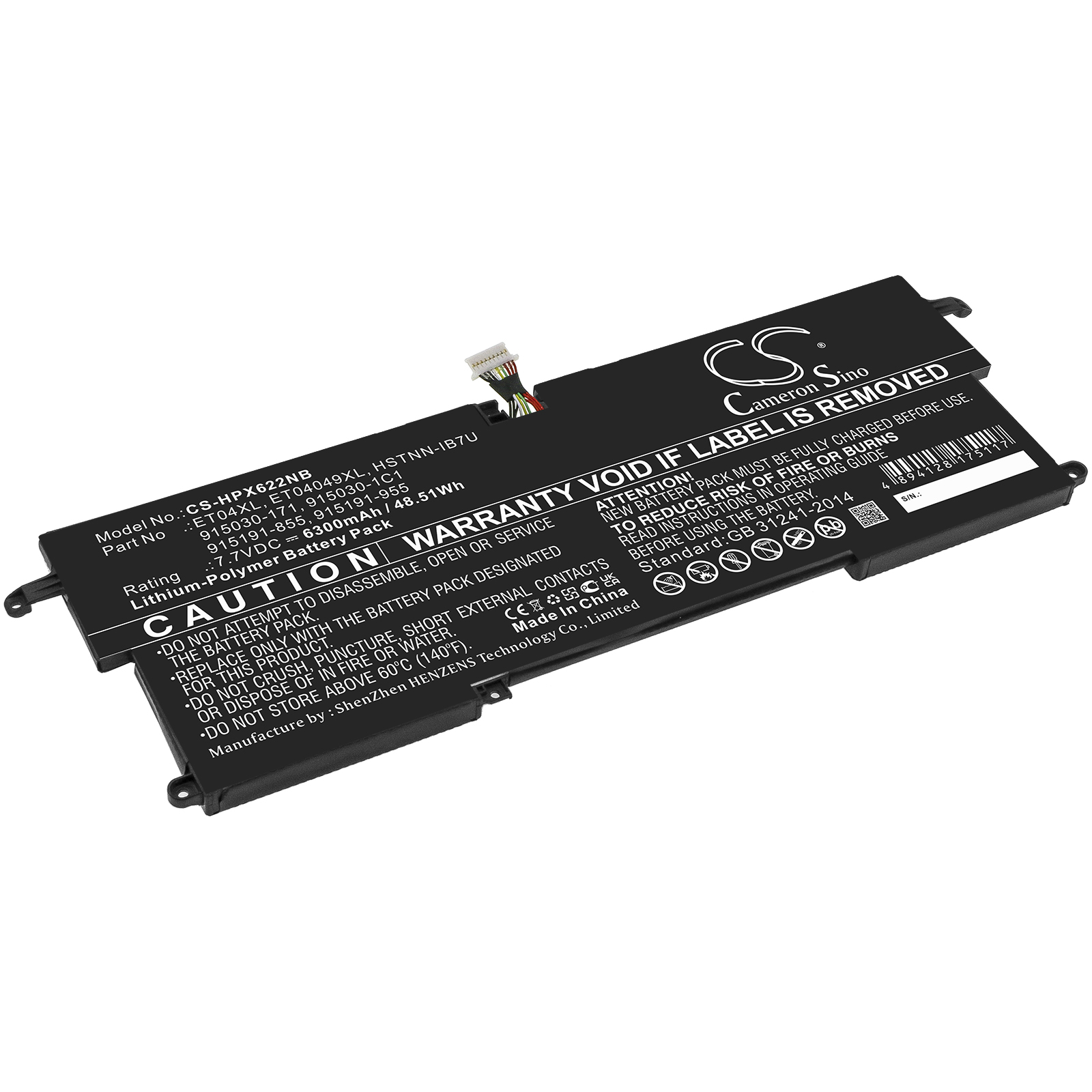 Cameron Sino CS-HPX622NB 7.7V Li-Polymer 6300mAh černá - neoriginální