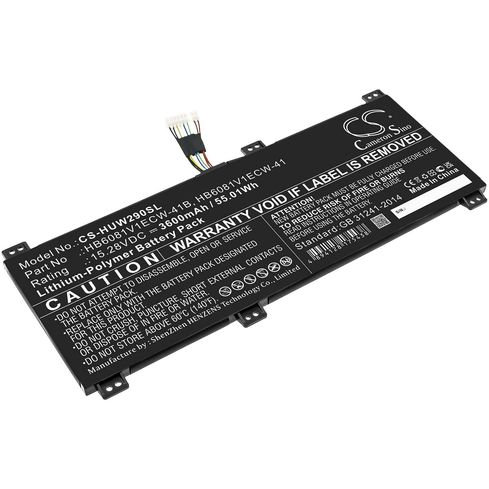 Cameron Sino CS-HUW290SL 15.28V Li-Polymer 3600mAh černá - neoriginální