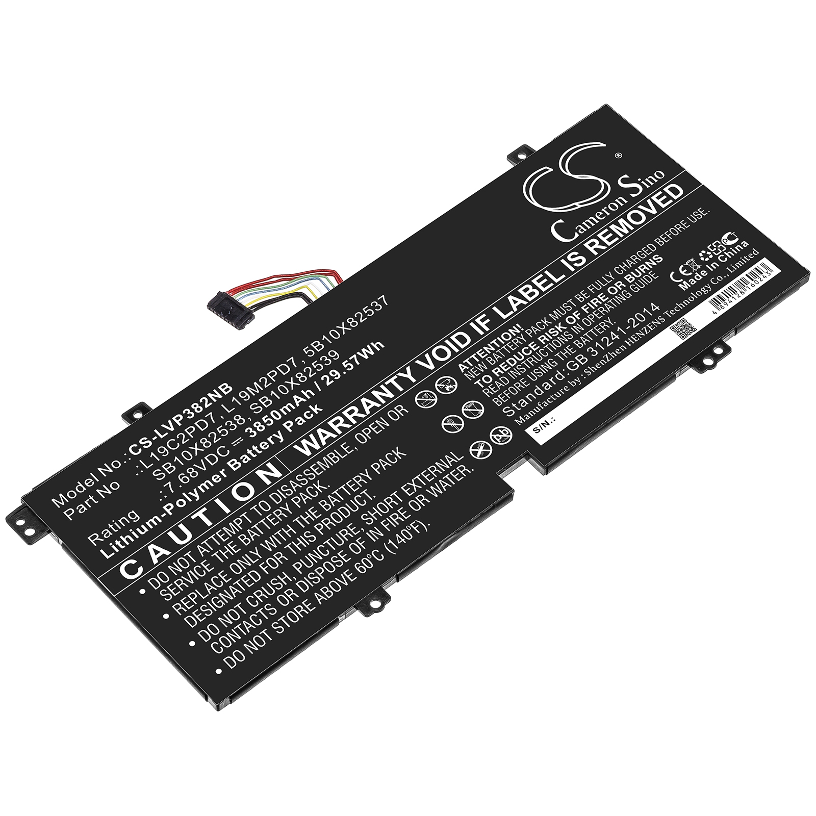 Cameron Sino CS-LVP382NB 7.68V Li-Polymer 3850mAh černá - neoriginální