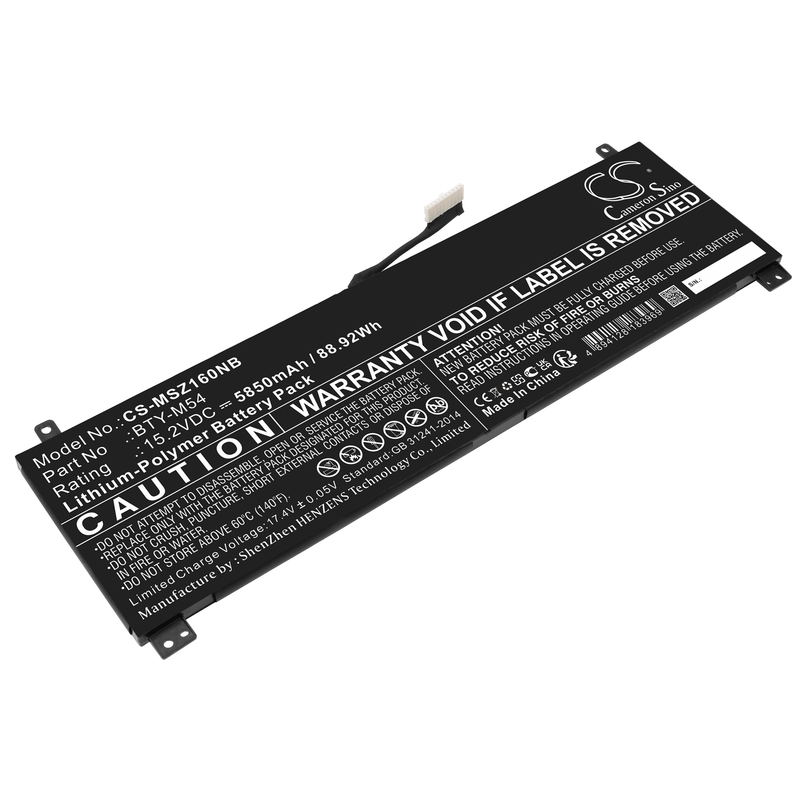 Cameron Sino CS-MSZ160NB 15.2V Li-Polymer 5850mAh černá - neoriginální