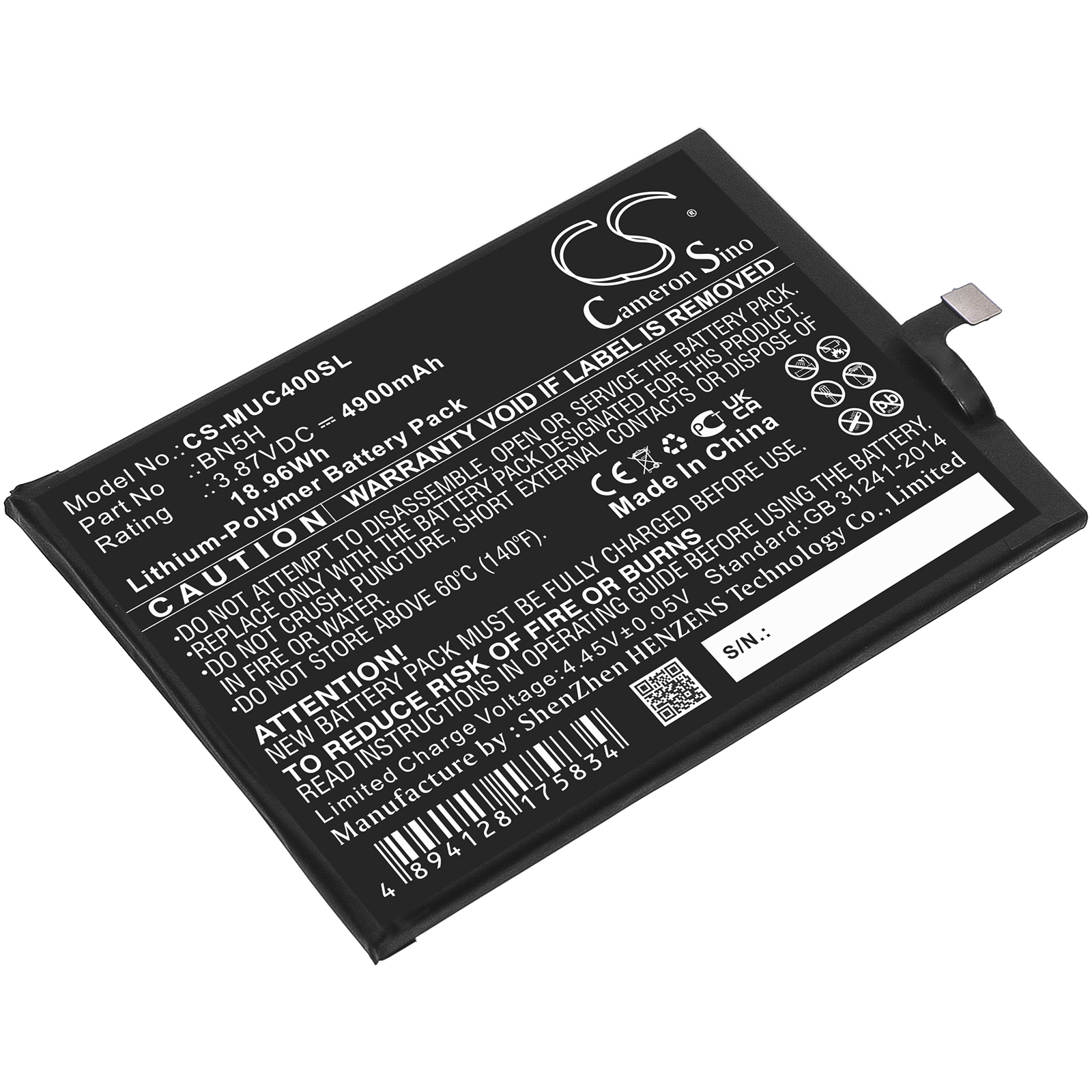 Cameron Sino CS-MUC400SL 3.87V Li-Polymer 4900mAh černá - neoriginální