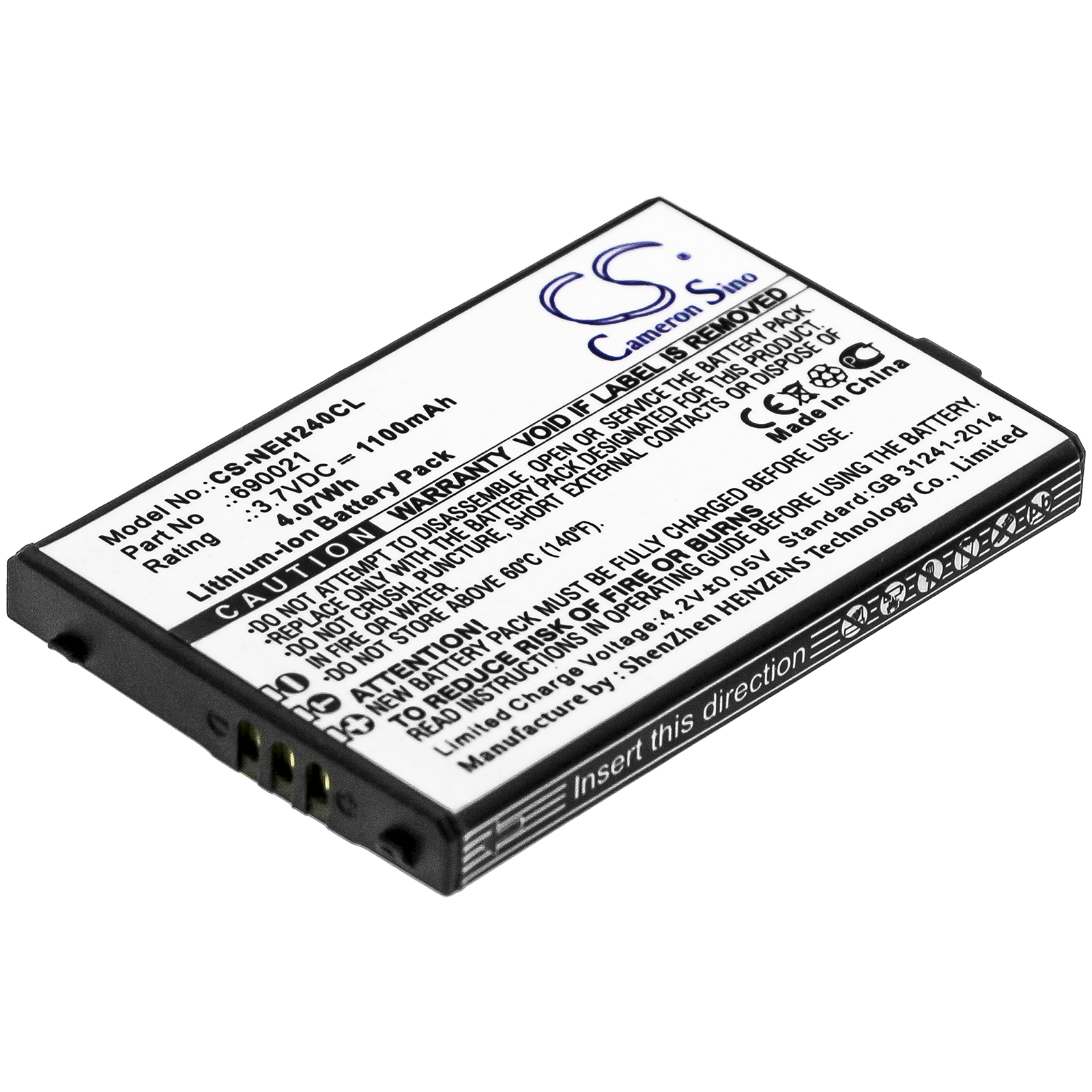 Cameron Sino CS-NEH240CL 3.7V Li-ion 1100mAh černá - neoriginální