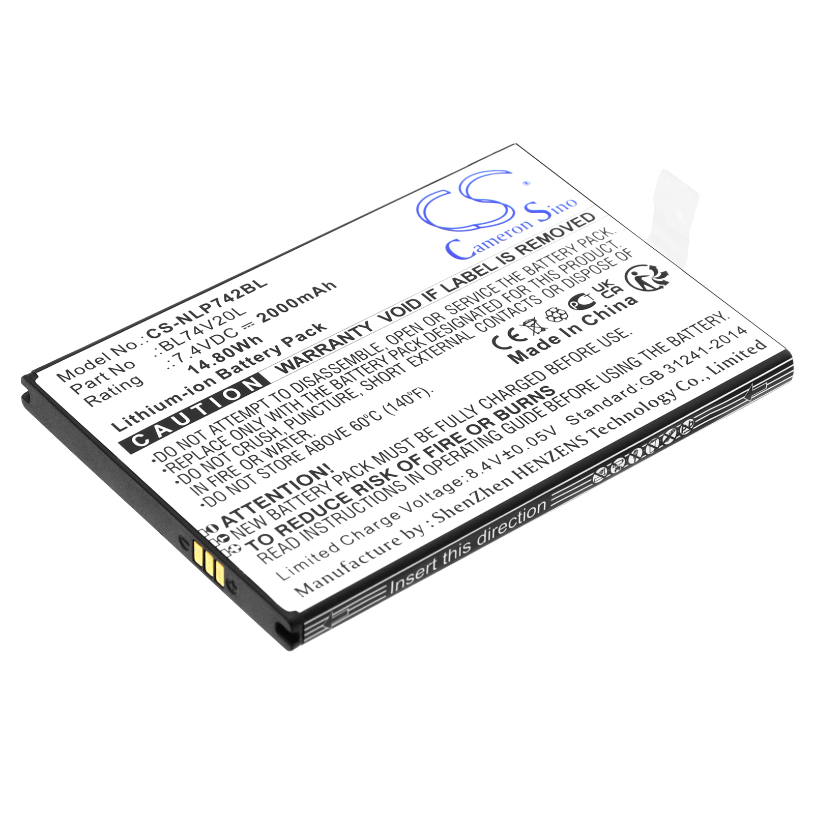 Cameron Sino CS-NLP742BL 7.4V Li-ion 2000mAh černá - neoriginální